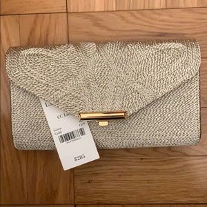 LK Bennett gold clutch